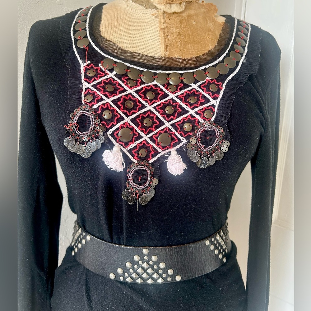 Vintage embellished long sleeved tee